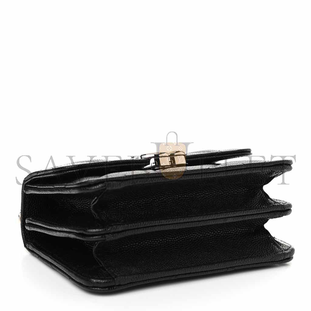 Ch*el caviar quilted pick me up clutch with chain black (13*9.5*6cm)